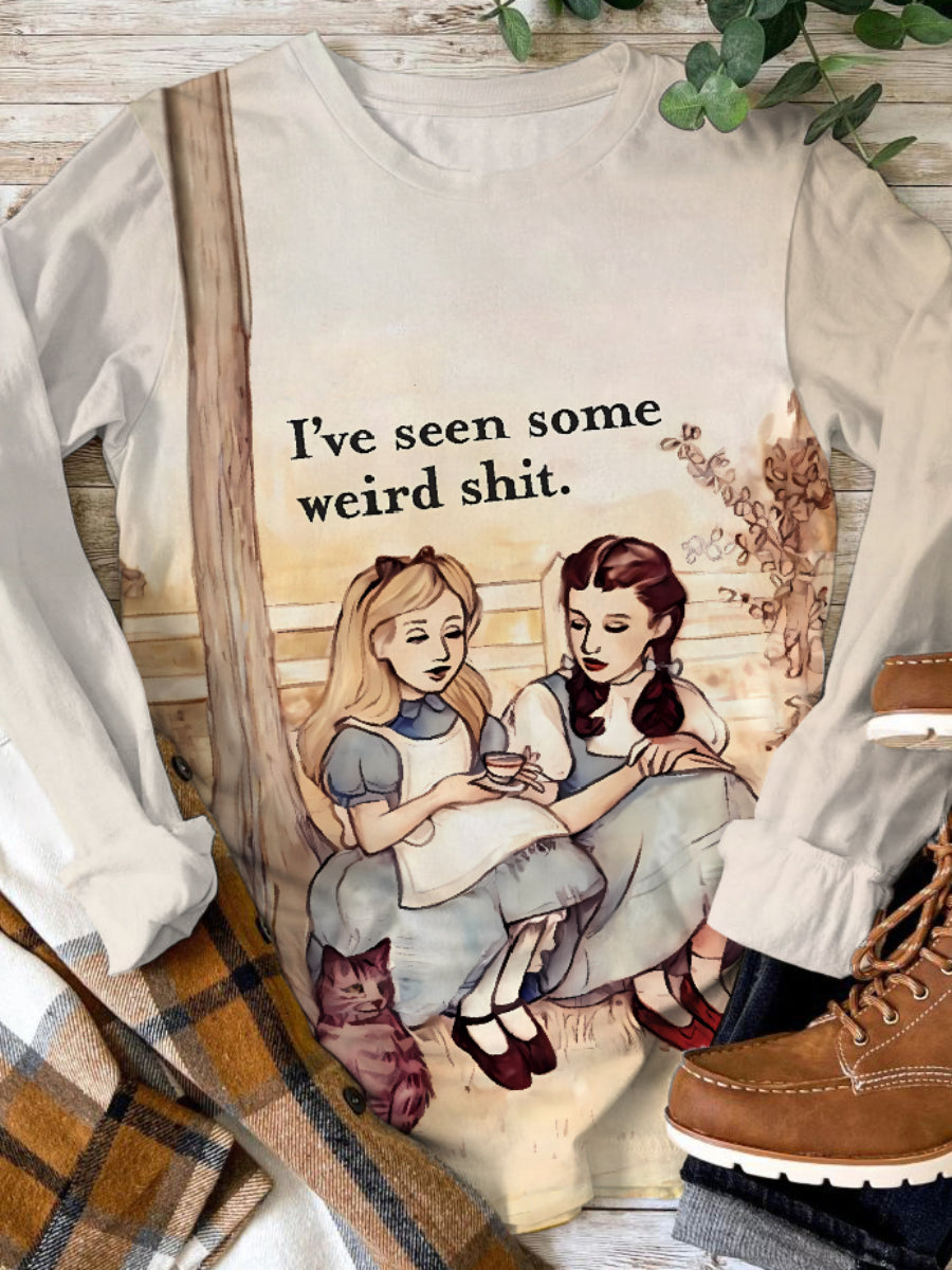 I've Seen Some Weird Shit Print Casual Top