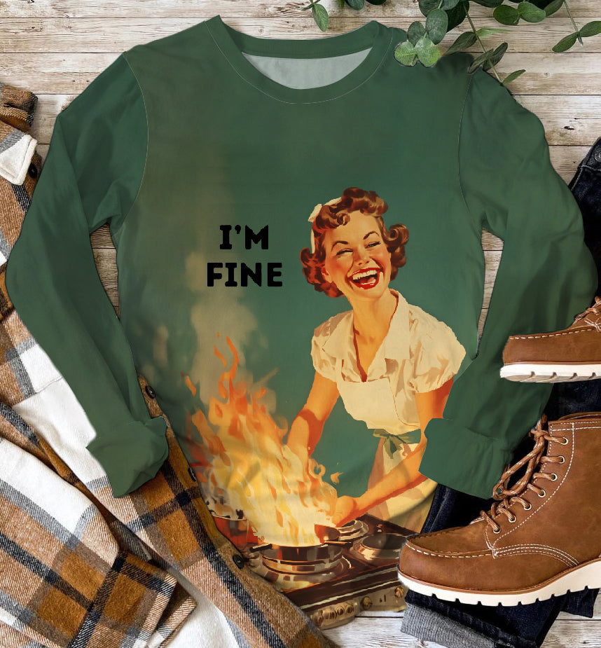 Women's Print Casual Green Tops