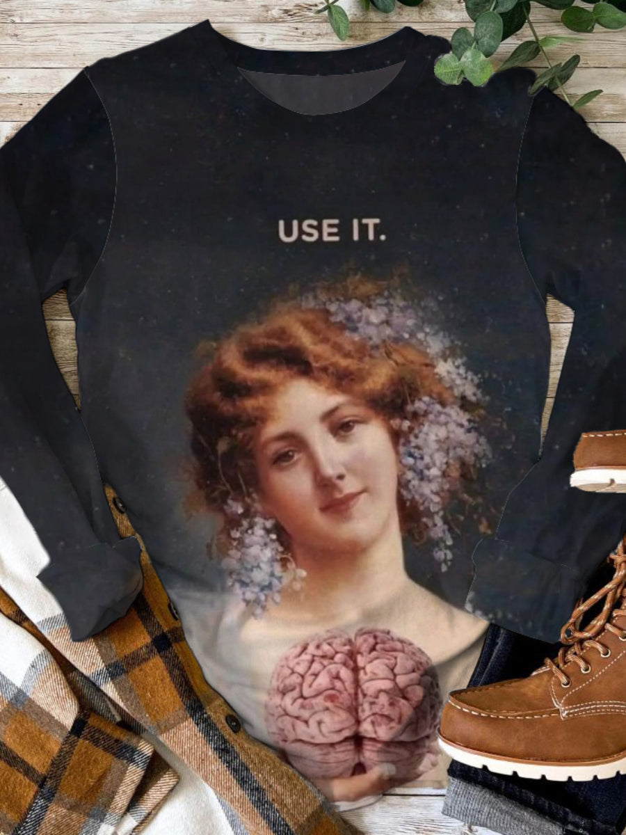 Vintage Funny Use It Art Print Casual Tops