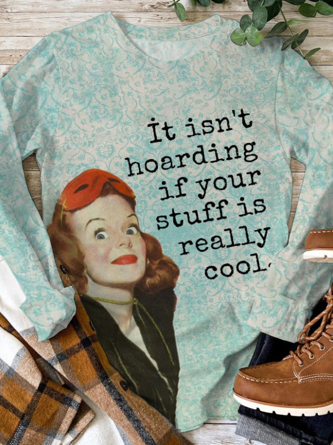 Vintage Funny Art Print Casual Tops