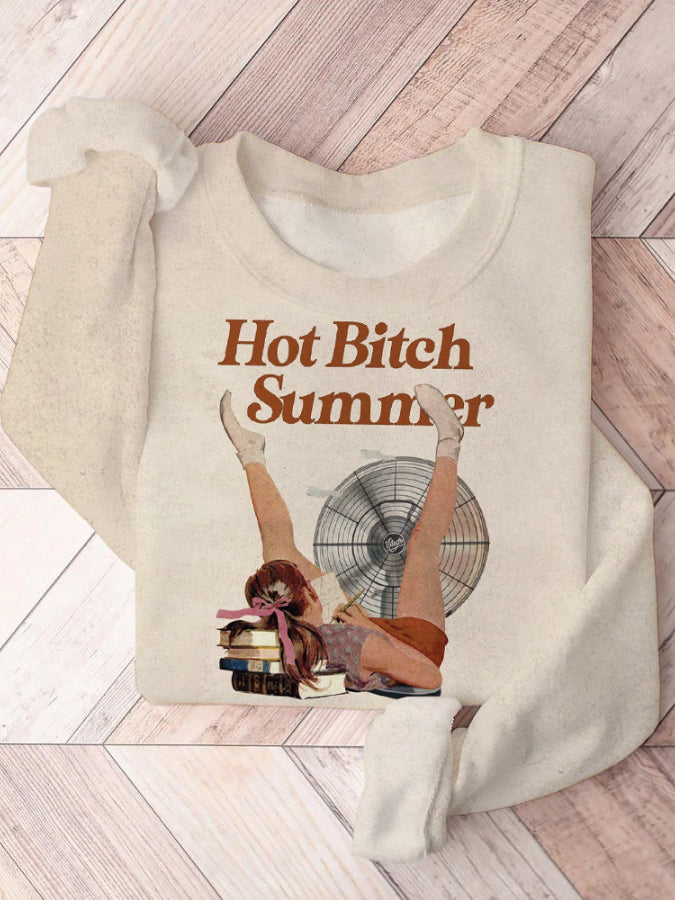 Hot Bitch Summer Funny Print Women Tops