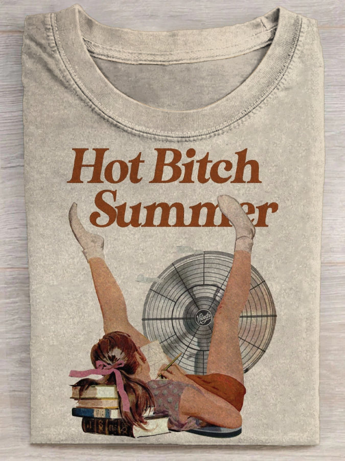 Hot Bitch Summer Funny Print Women Tops
