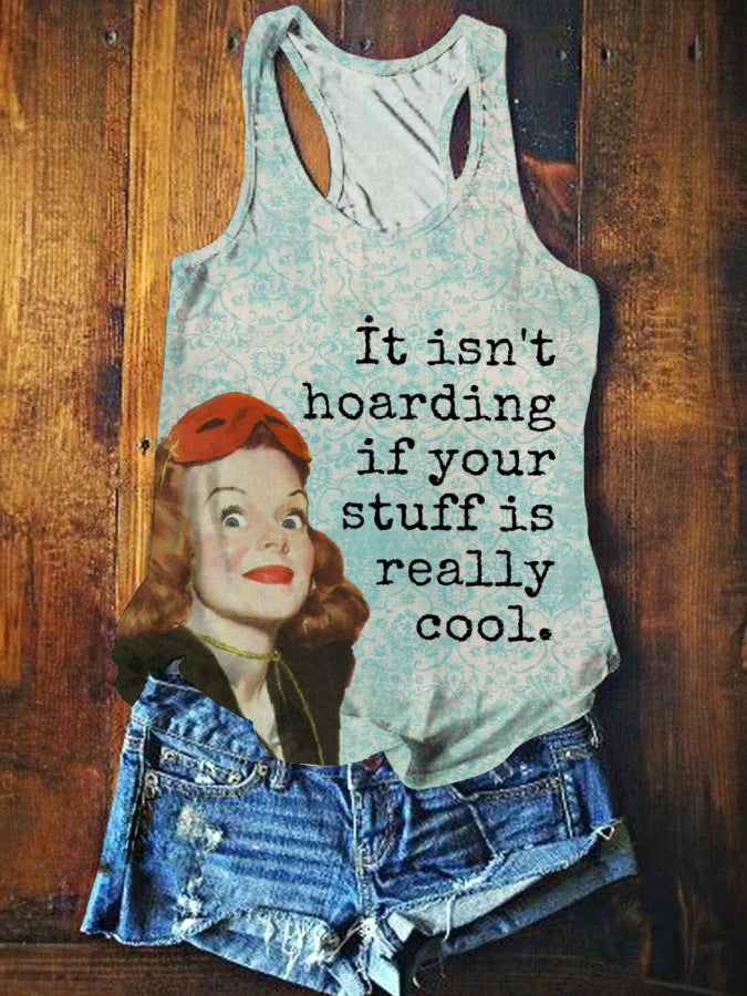 Vintage Funny Art Print Casual Tops