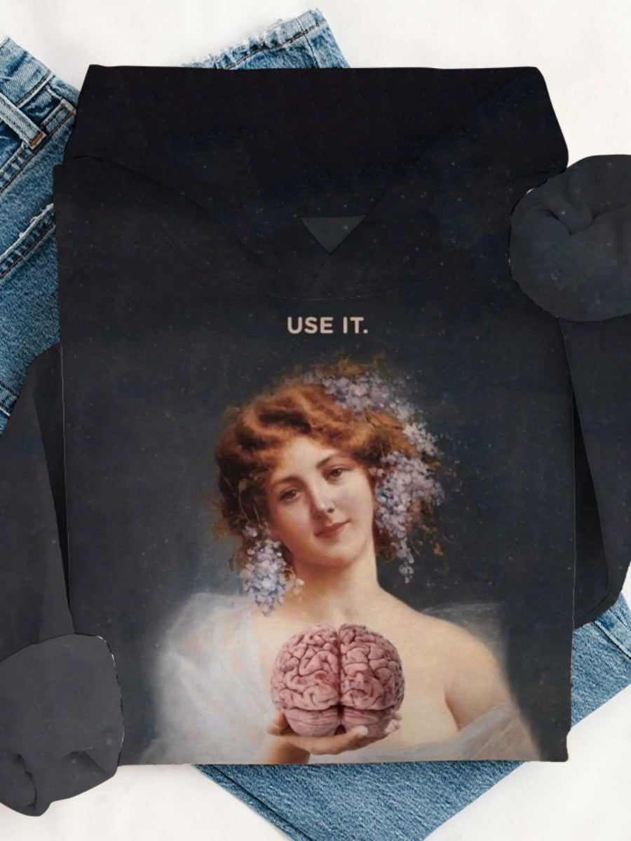 Vintage Funny Use It Art Print Casual Tops