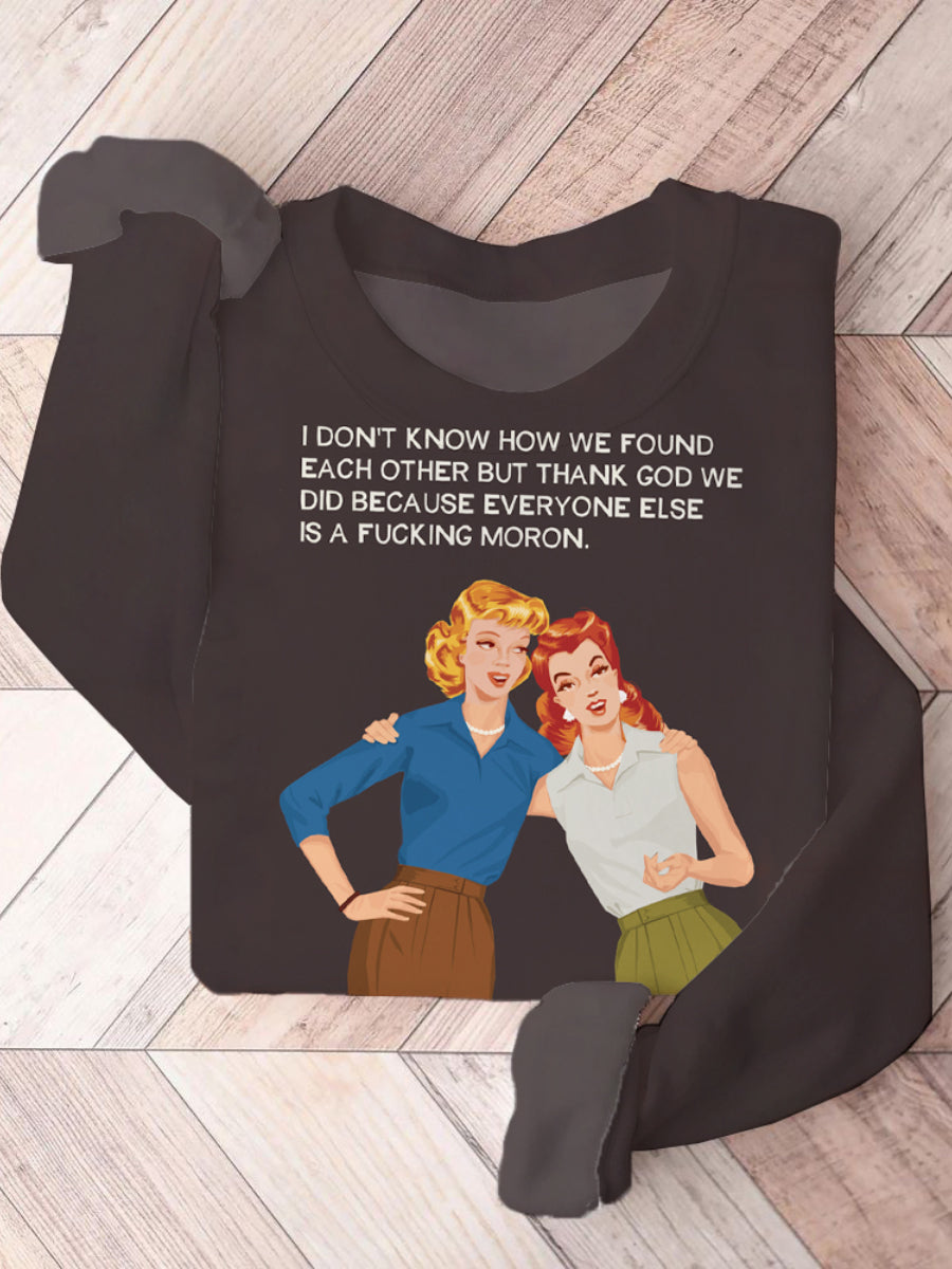 vintage funny art print casual topVintage Funny Art Print Casual Tops