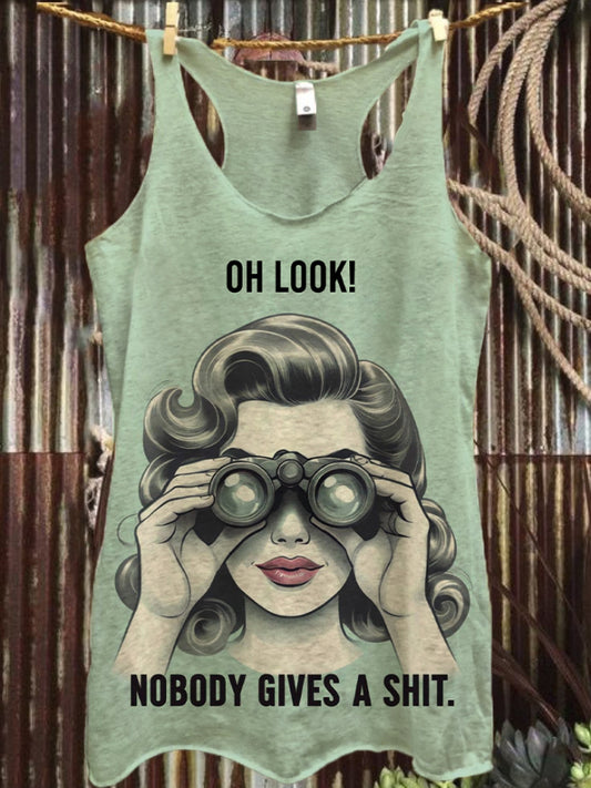 Nobody Gives A Shit Funny Print Summer Women Tank Tops