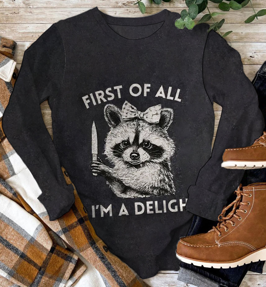 First of All I'm A Delight Print Casaul Tops