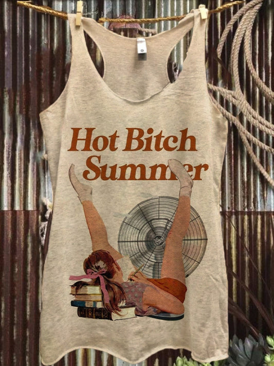 Hot Bitch Summer Funny Print Women Tops