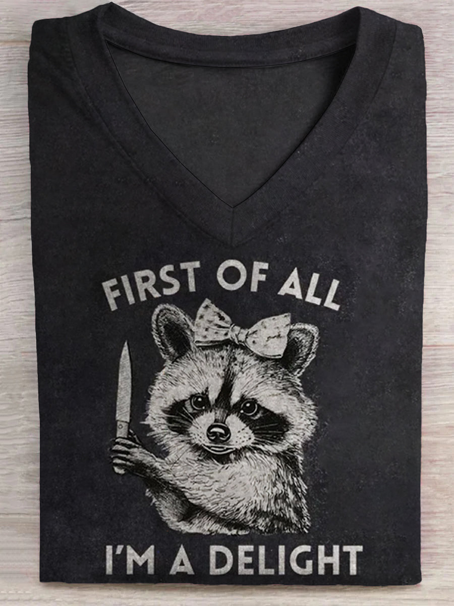 First of All I'm A Delight Print Casaul Tops