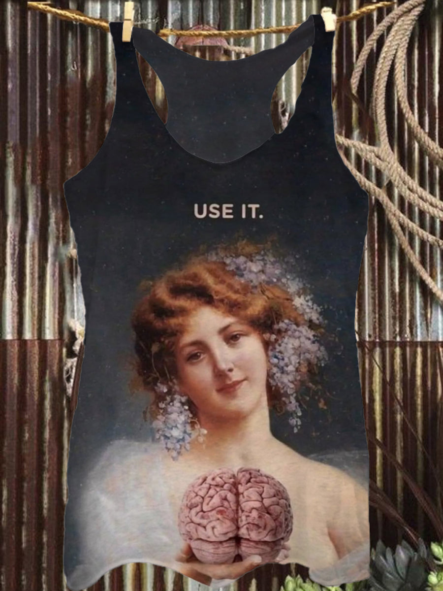 Vintage Funny Use It Art Print Casual Tops
