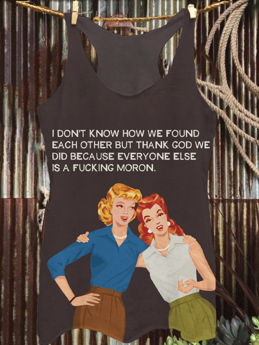 vintage funny art print casual topVintage Funny Art Print Casual Tops