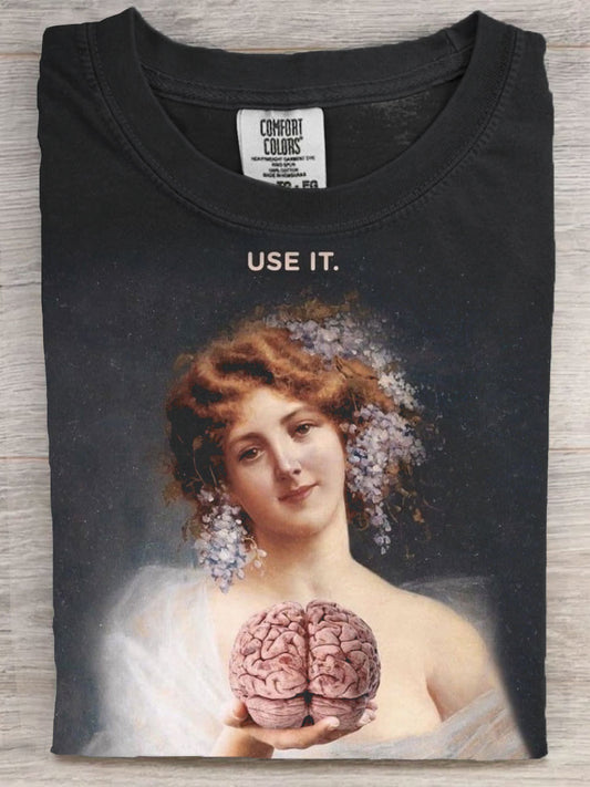 Vintage Funny Use It Art Print Casual Tops