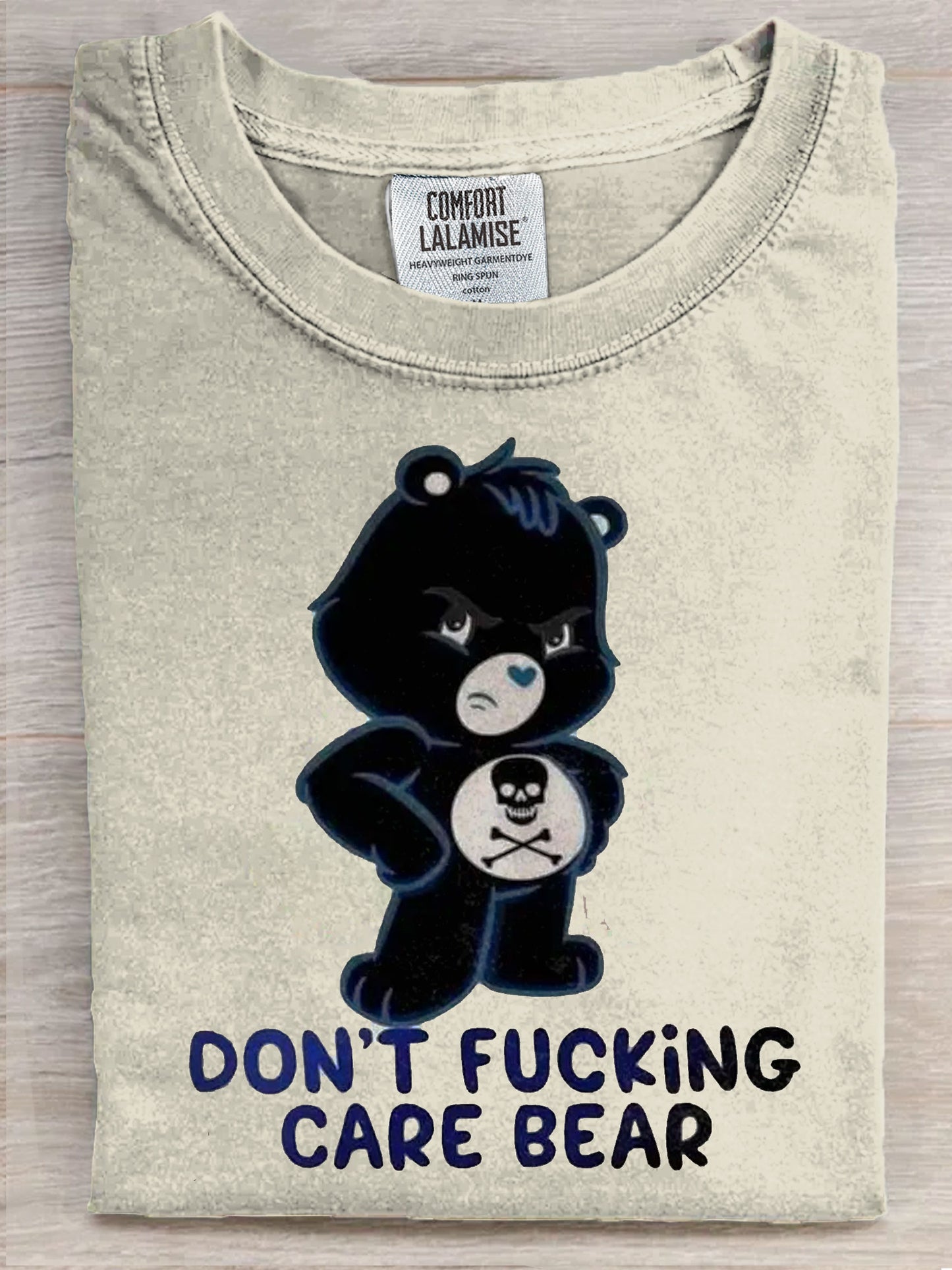 Dont Fucking Care Bear Art Print Casual Short Sleeve T-shirt