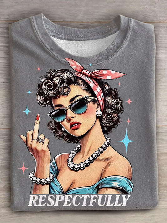 Respectfully Vintage Art Print Casual T-shirt
