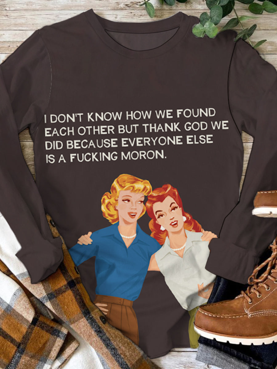 vintage funny art print casual topVintage Funny Art Print Casual Tops