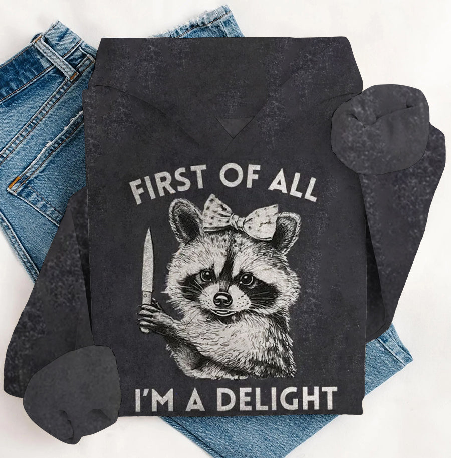 First of All I'm A Delight Print Casaul Tops