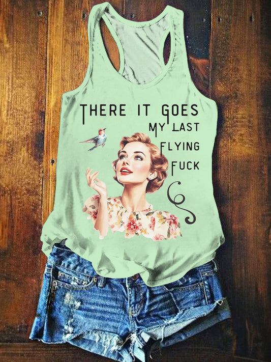 Women's Fun Retro Print Sleeveless Tank Top
