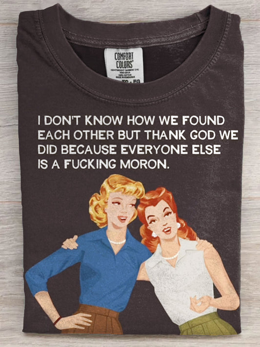 vintage funny art print casual topVintage Funny Art Print Casual Tops