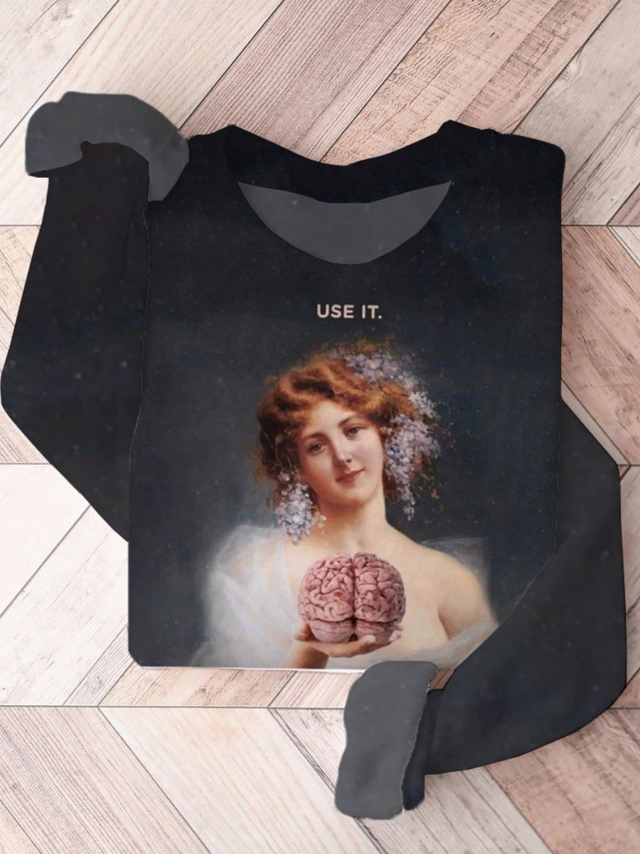 Vintage Funny Use It Art Print Casual Tops